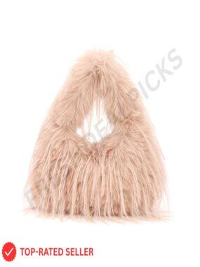 Faux Fur Tote Bag Y2K Plush Shoulder Bag Small Fluffy Purse Hobo Handbag